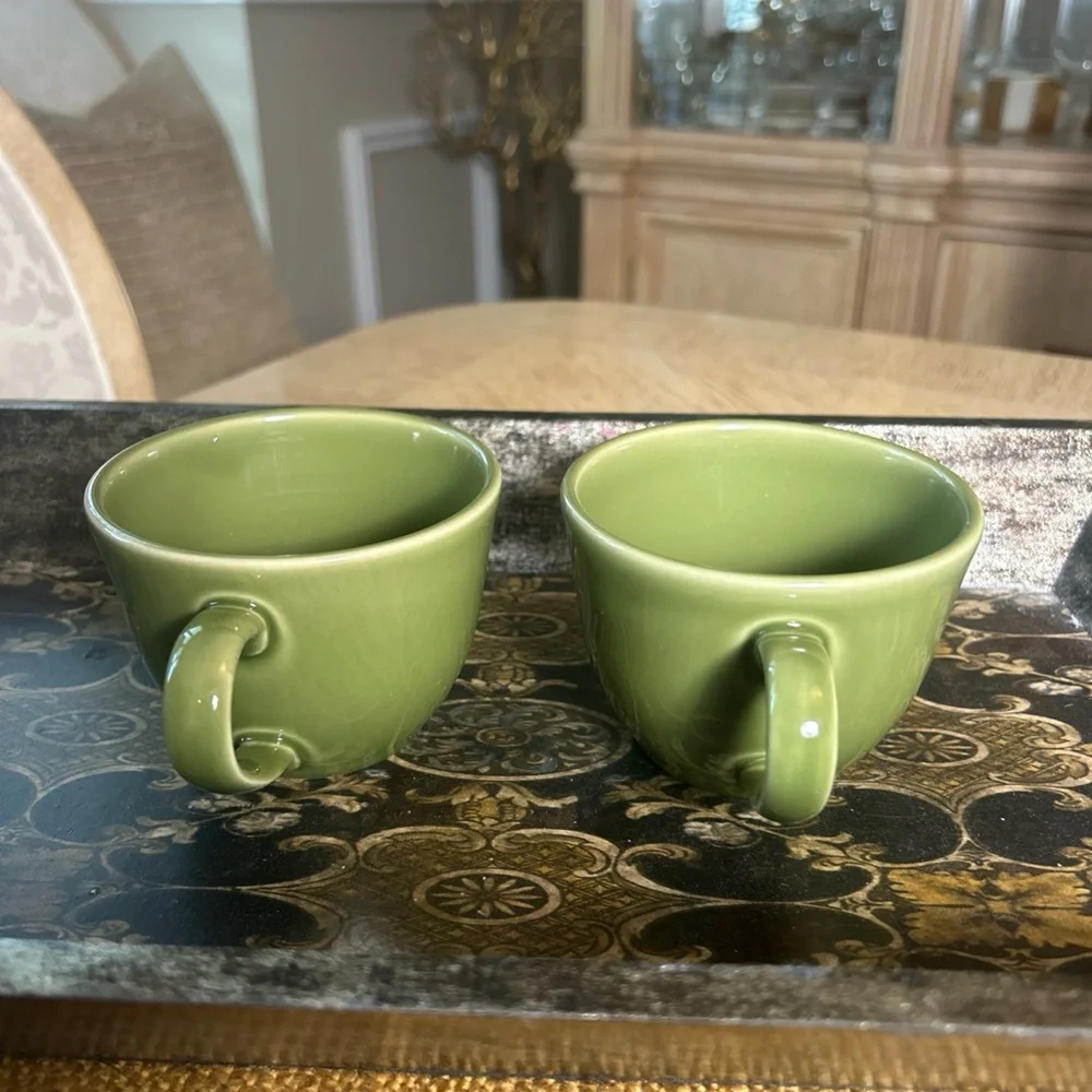 Williams-Sonoma Flat Cup Belvedere Olive (2)